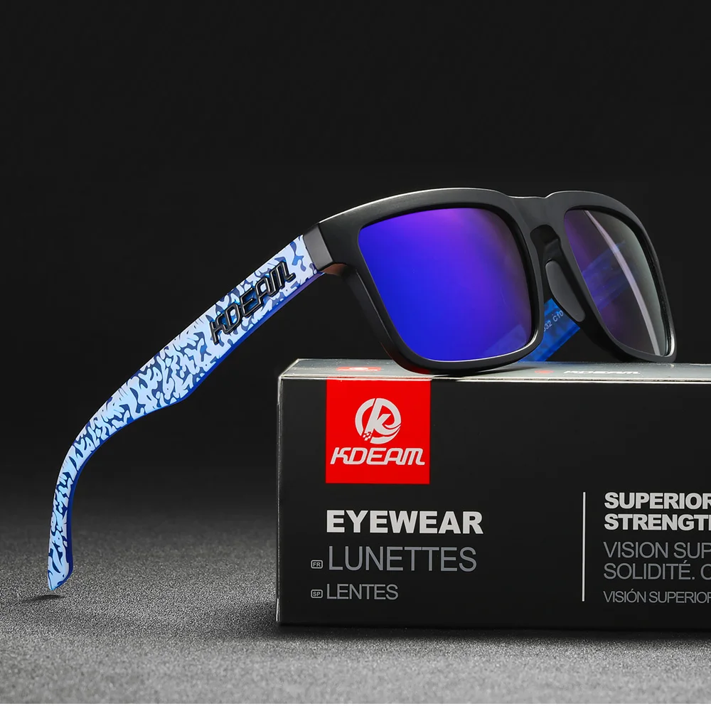 KDEAM männer Polarisierte Sonnenbrille Angeln Lebensstil Gespiegelt Farbe Blockieren Sonnenbrille Frauen Legende Platz Sonnenbrille Mit Box – Detail 39