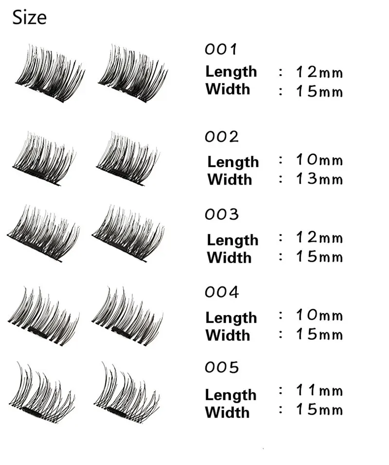 4pcs/box Magnet Magnetic Eyelash Reusable Magnetic False Eyelashes & Tweezer Set Long Lasting Eyelash Extension Makeup Kit