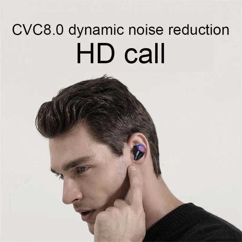 Fones de ouvido bluetooth 5.0 tws com case de carregamento, som 9d stereo, à prova d'água, bateria 3000mah