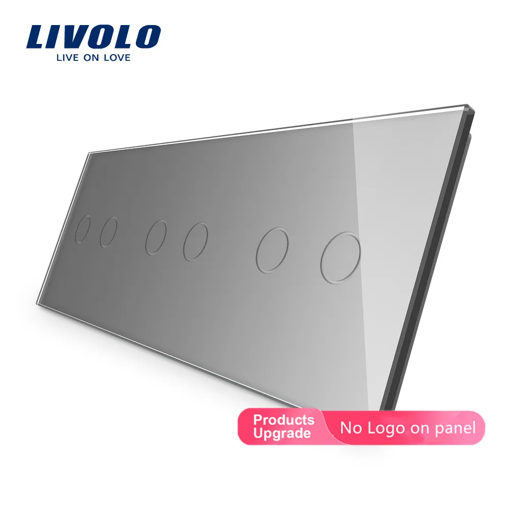 Imagem -04 - Livolo Luxo Branco Vidro de Cristal Pêra para Faça Você Mesmo Switch 223 mm 80 mm Padrão da ue Triplo Painel Vidro Vl-c7-c2 c2 C211