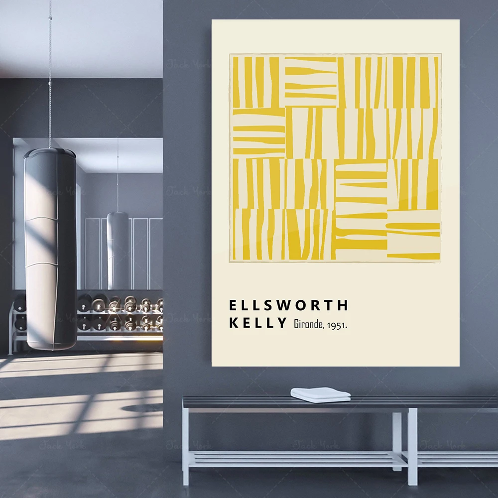 Ellsworth Kelly Poster, Mid Century Inspired, Scandi Print, MOMA Art Exhibition, Bauhaus Poster.