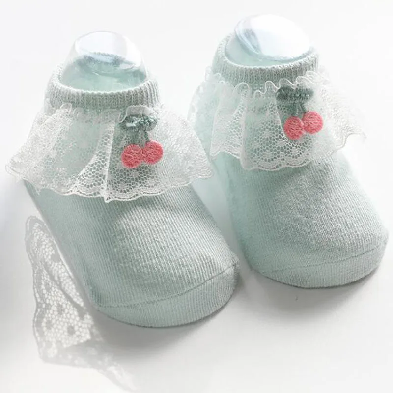 2020 neue spitze nicht-slip baby socken mädchen baby fuß socke