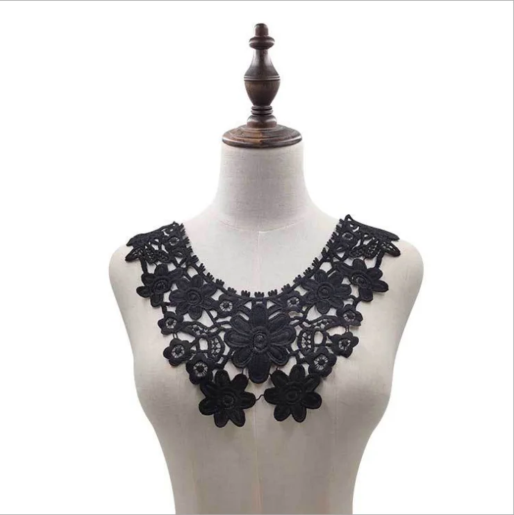 20 шт., черная Φ отделка, сделай сам, вышивка, кружевная ткань, вырез, аппликация, швейное ремесло 30x26 см