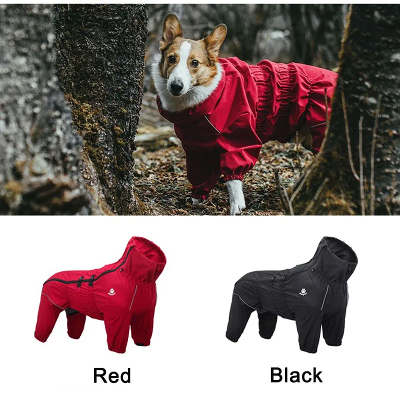 MySudui Waterproof Dog Coat Jacket Raincoat Reflective For Medium Large Dogs Outdoor Winter Warm Pet Dog Clothes Big Jumpsuit