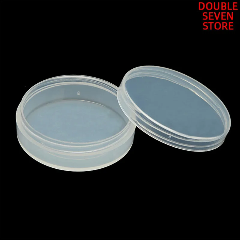 Outside 5.5cm*1.8cm Round PP Plastic Box Transparent mini portable plant and insect specimen coin collection box