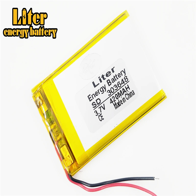 303648 3.7V 420mAh 033648 Universal Li-ion  for tablet pc Mp3 MP4 MP5 GPS mobile bluetooth