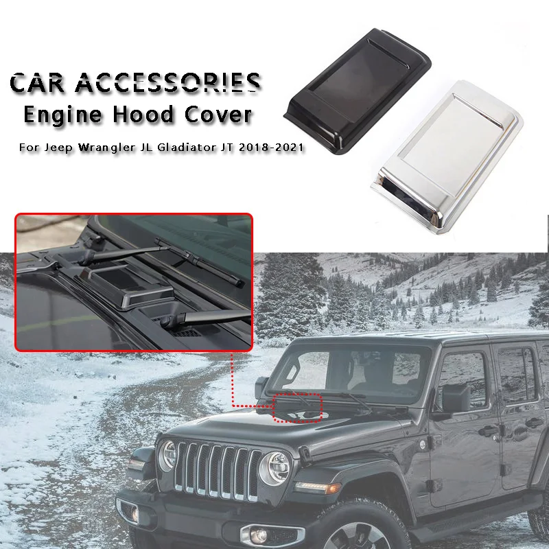 

Car Hood Vent Scoop Cover Decoration External ABS For Jeep Wrangler JL Gladiator JT 2018-2023 Air Outlet Trim Accessories