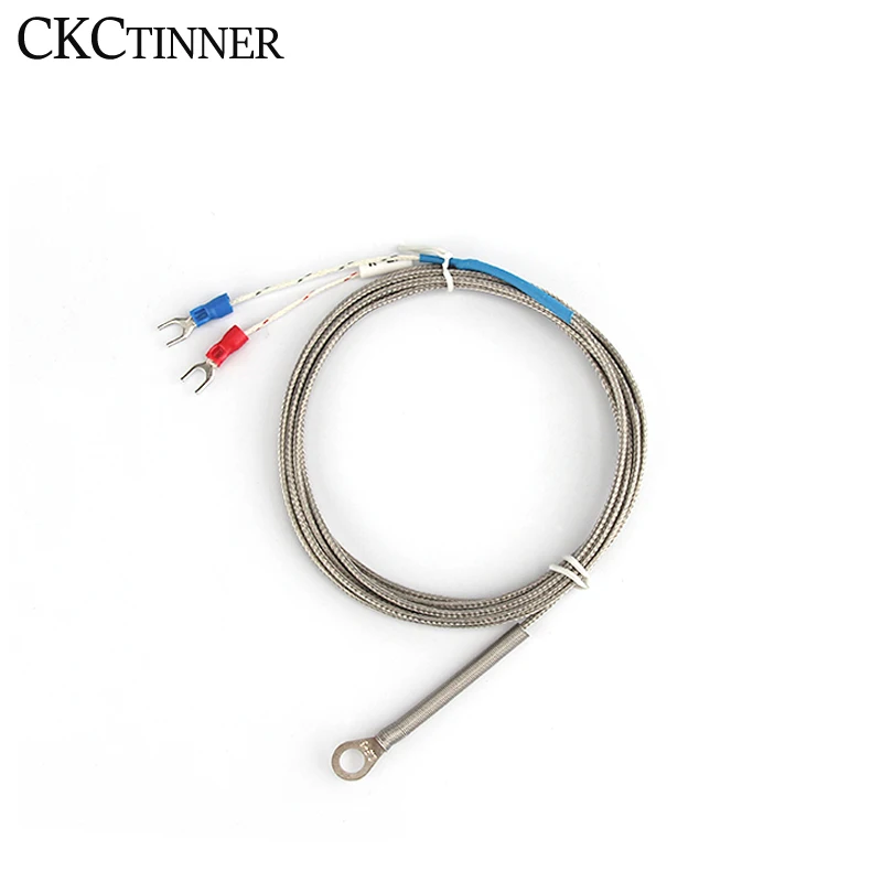 5mm Hole Washer K/E Type Thermocouple Temperature Sensor Probe 1/2/3/4/5M Cable For Industrial Temperature Controller