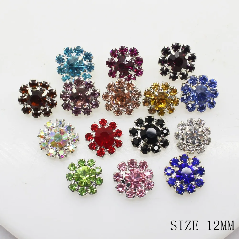 ZMASEY Sale Price Metal Buttons For Clothing 10Pcs/Lot 12mm Sewing Rhinestones Button Handwork Decorative Accessories