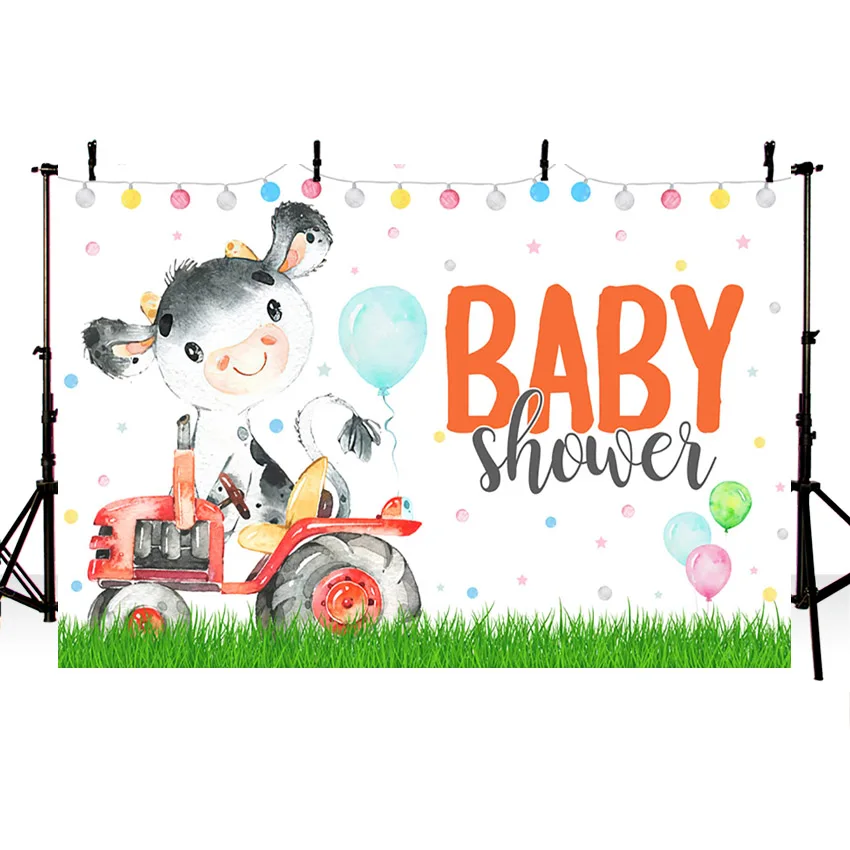 Avezano Junge Geburtstag Fotografie Hintergrund Baby Dusche Grünland Lkw Tiere Partei Banner Kulissen Foto Studio Photozone
