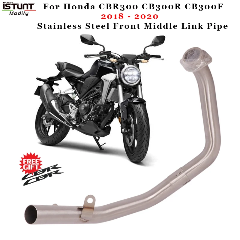 

For Honda CBR300 CB300R CB300F 2018 2019 2020 Motorcycle Exhaust Pipe Escape Modified Stainless Steel Front Middle Link Pipe