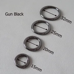 Gun Black Metal O Ring Buckle Clasp Wheel For Bag Backpack Strap Belt Loop Pet Dog Collar Harness Garment Hardware DIY Accessory