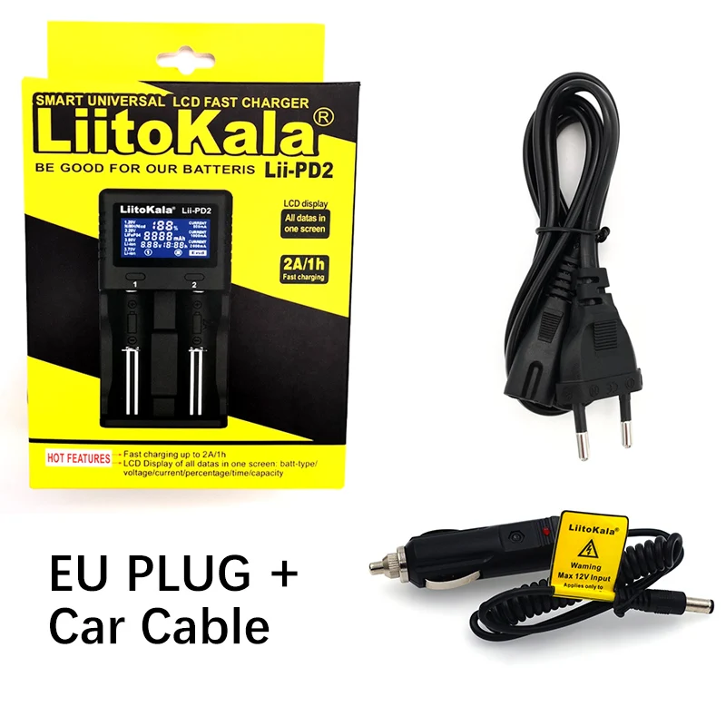 Liitokala Lii-PD2 Lii-PD4 Lii-PL4 Lii-S2 Lii-S4 18650 Battery Charger 3.7V Li-ion 1.2V NiMH 26650 21700 18350 18500 AAA LiFePO4