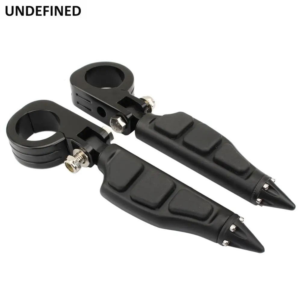 Black Motorcycle Highway Foot Pegs 32mm 38mm Engine Guard Crash Bar Footrest Kits for Harley Touring Dyna Softail Chopper Bobber