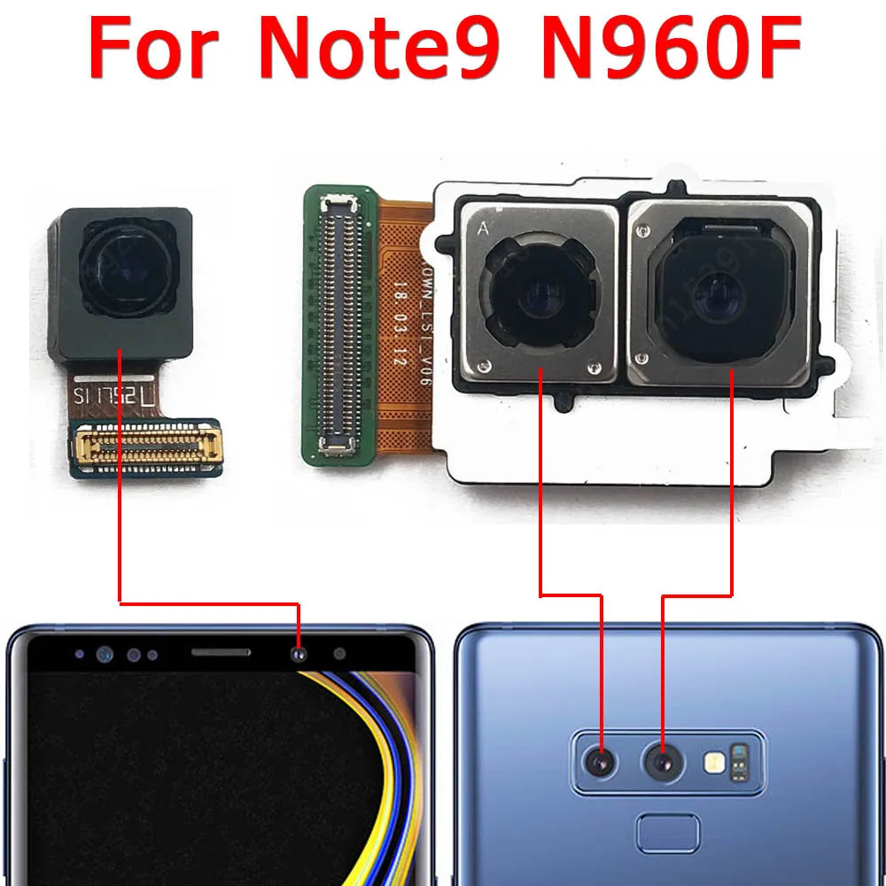 For Samsung Galaxy Note 9 Note9 N960F Front Rear Back Camera Frontal Main Facing Camera Module Replacement Spare Parts