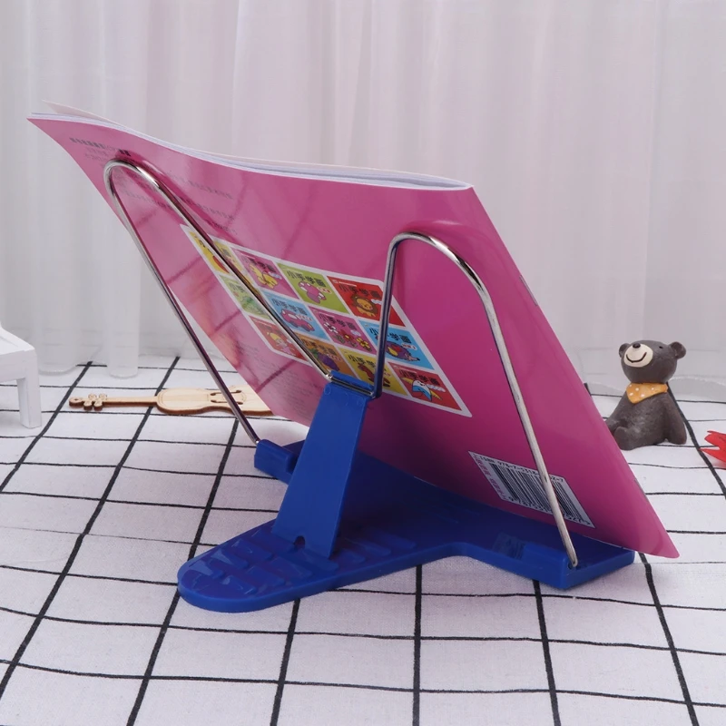 Soporte de libro de Metal de ángulo ajustable, Portable, para documentos, lectura