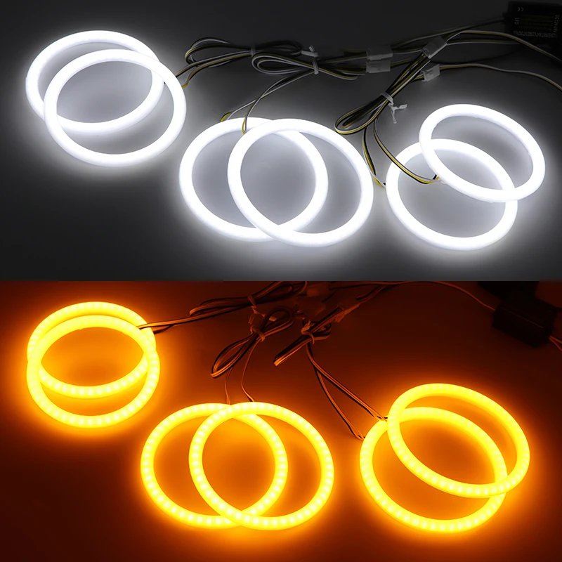 Super Bright Switchback Day Light 6pcs Dual Color Cotton LED Angel Eyes Rings Kit For Alfa Romeo Brera Spider 159 2005-2011