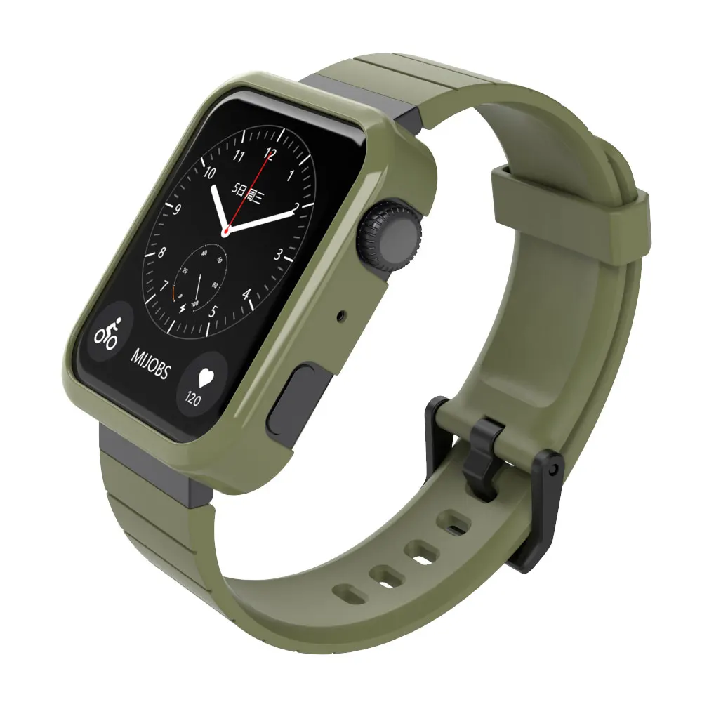 Voor Xiaomi Mi horlogeband en beschermhoes Siliconen slimme polsbandjes Vervangingsarmband Beschermende bumper voor Mi Watch