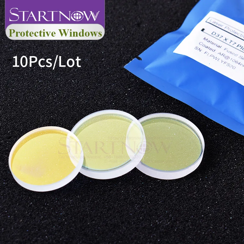 Startnow 10PCS Hot Sale Fiber Lens 27.9*4.1mm 37x7 34x5 Laser Protective Lens For 4-15KW Raytools Precitec Laser Cutting Head