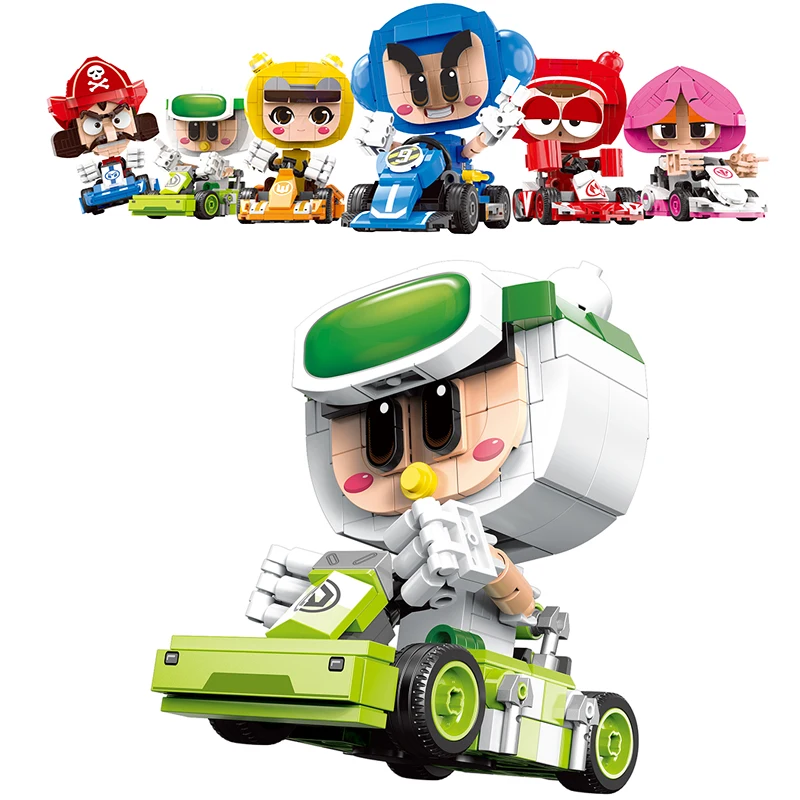 

Картинг Racing Series Кирпичи Игрушки Персонажи Куклы Маленький мальчик Сяогуай и новичок Гоночные машинки Строительные блоки Мини-модельный комплект MOC