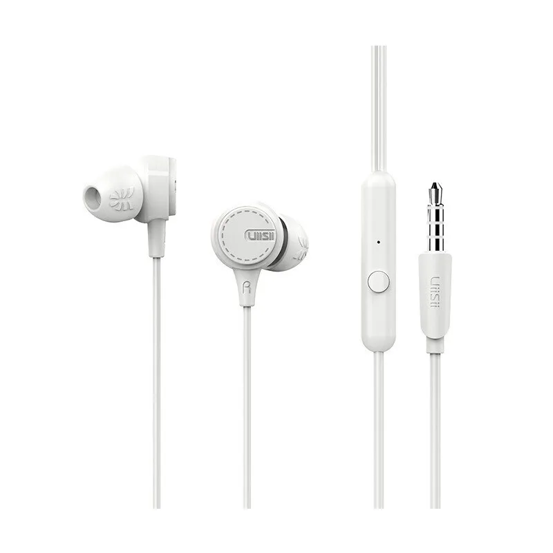 UiiSii 유선 스포츠 가죽 헤드셋, 딥 베이스 스테레오 이어버드 마이크, 아이폰 삼성 화웨이 샤오미 비보용, 1.2M 인이어