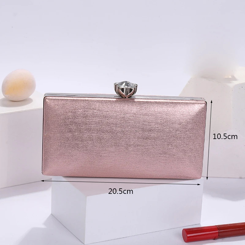 Women\'s luxury Clutch Bag Purses and Handbags Solid Color Small Evening Bags Chains Shoulder Wedding Bag with Rhinestones Z320