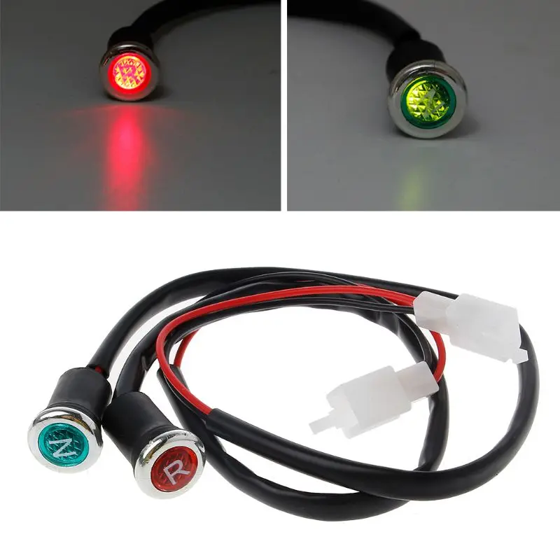 2Pcs DC 12V Neutral Reverse Motorcycle N/R Light  Plastic Indicator ATV Light Gear For 50cc 110cc 125cc 150cc 200cc 250cc