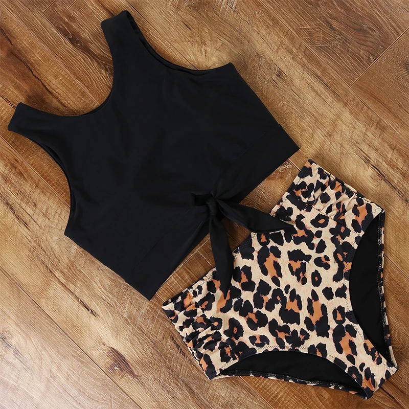 High Waisted Swimsuit Bikini NEW Push Up Swimwear Women Sexy Bathing Suit Female Vest Bikini Set Leopard Swim Suit Beachwear