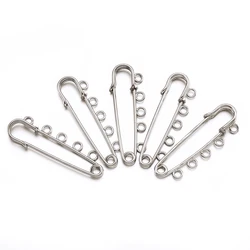 5~20pcs 3-5 Holes Metal Kilt Pins Jewelry Findings Blank Base Safety Brooch Pins Fastener For Garment Decor DIY Accessories