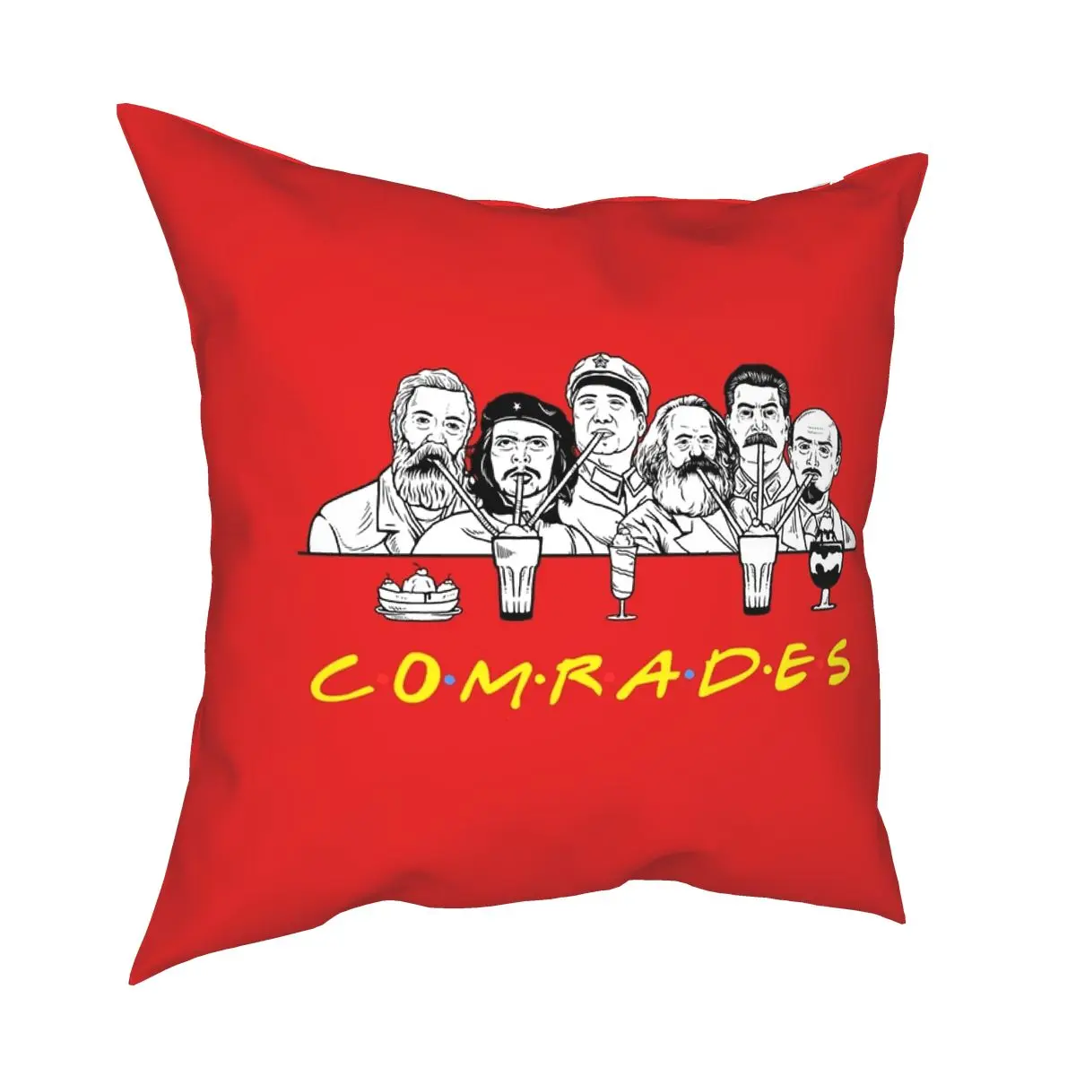 Communist Memes Friends Comrades Pillowcase Polyester Printed Zipper Decor Pillow Case for Home Cushion Cover Wholesale