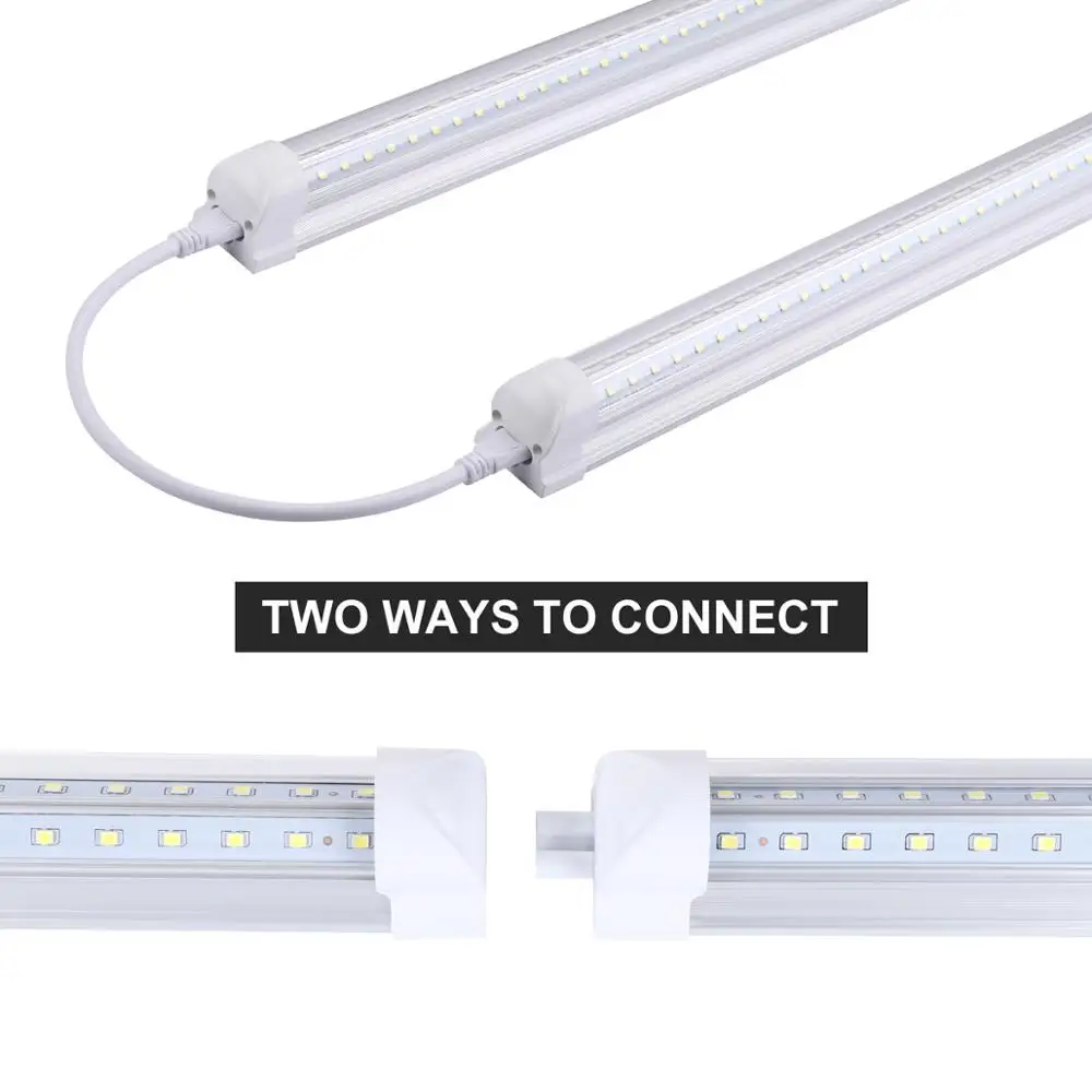 T8 5FT LED Tube Light V shaped Integrated Double Line LED Light Bulb 5 Foot LED Shop Lamp Led Ceiling Light 6000K Stock In US