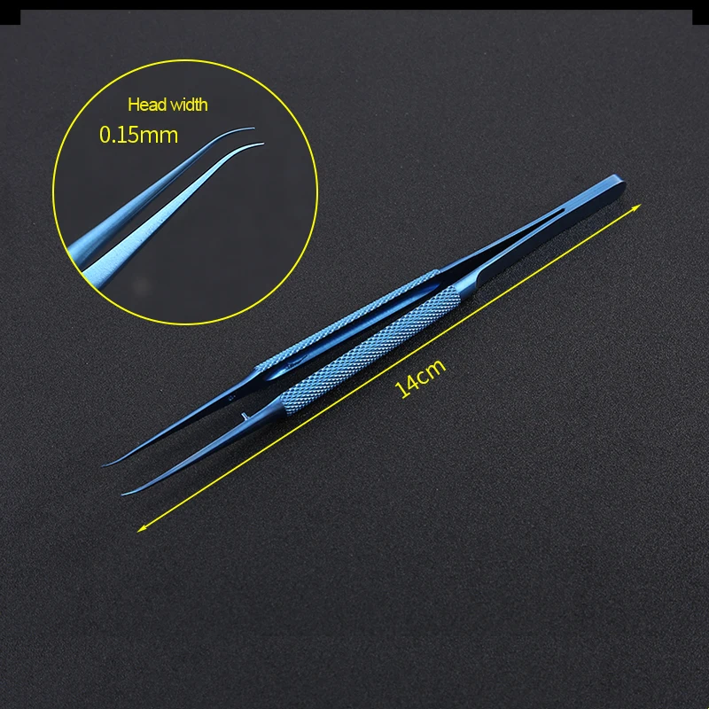 Micro pinzette in acciaio inossidabile in lega di titanio Pinzette a gomito dritto fine da 0,15 mm per riparazioni elettroniche di precisione