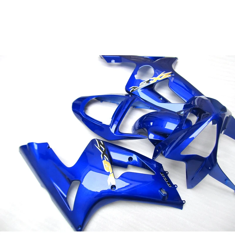 

High Quality Injection Molding plastic racing for Kawasaki Ninja ZX6R fairing kit 2003 2004 shiny blue set zx6r 03 04 BN17