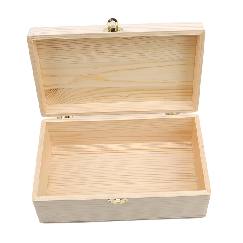 Log Color Scotch Pine Rectangular Wooden Storage Box Flip Solid Wood Gift Box Handmade Craft Home Case Box