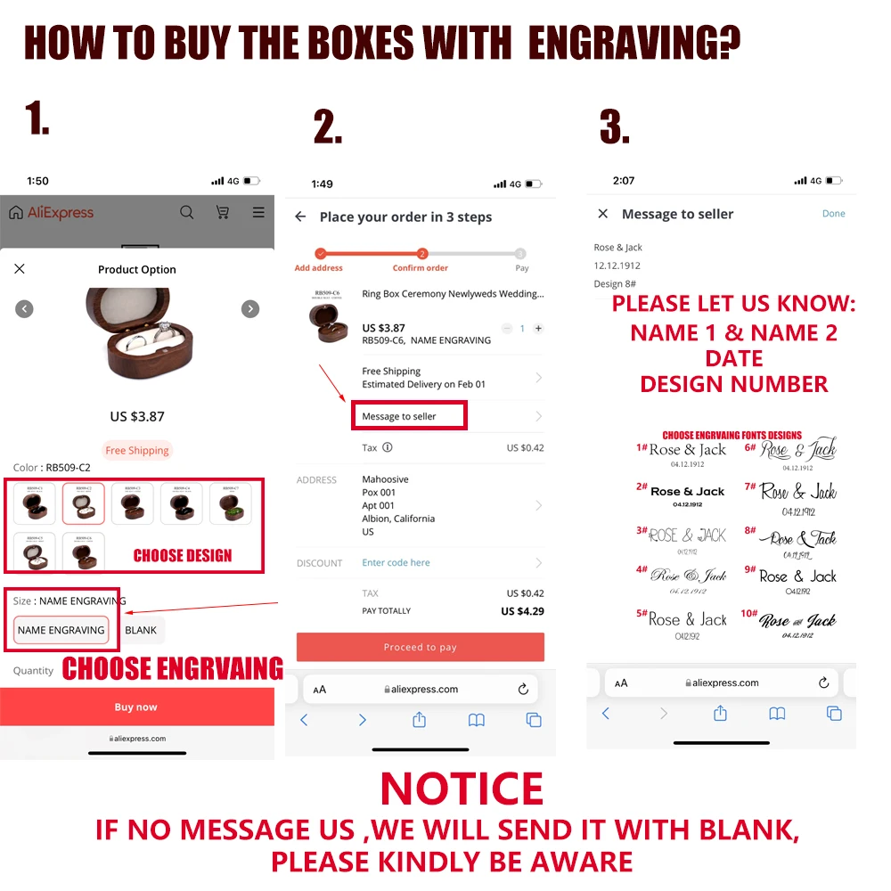 خاتم مخصص صندوق شخصية خاتم الزواج المنظم عرض حامل خشبي صندوق مخصص ريفي لتخزين الهدايا