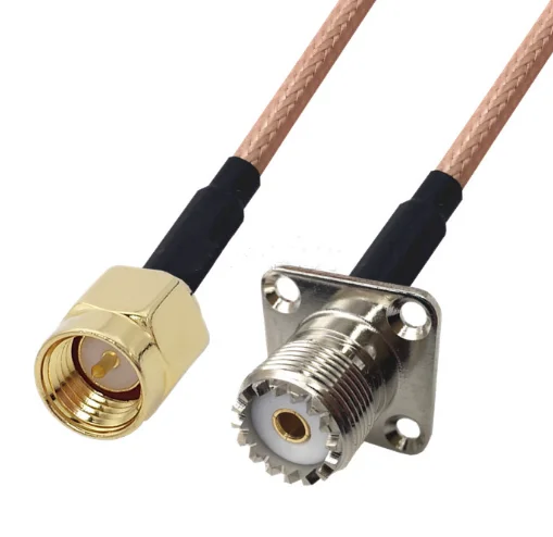 1 adet SMA erkek UHF SO239 kadın 4 delik flanş paneli dağı bağlayıcı RF koaksiyel RG316 bağlantı kablosu