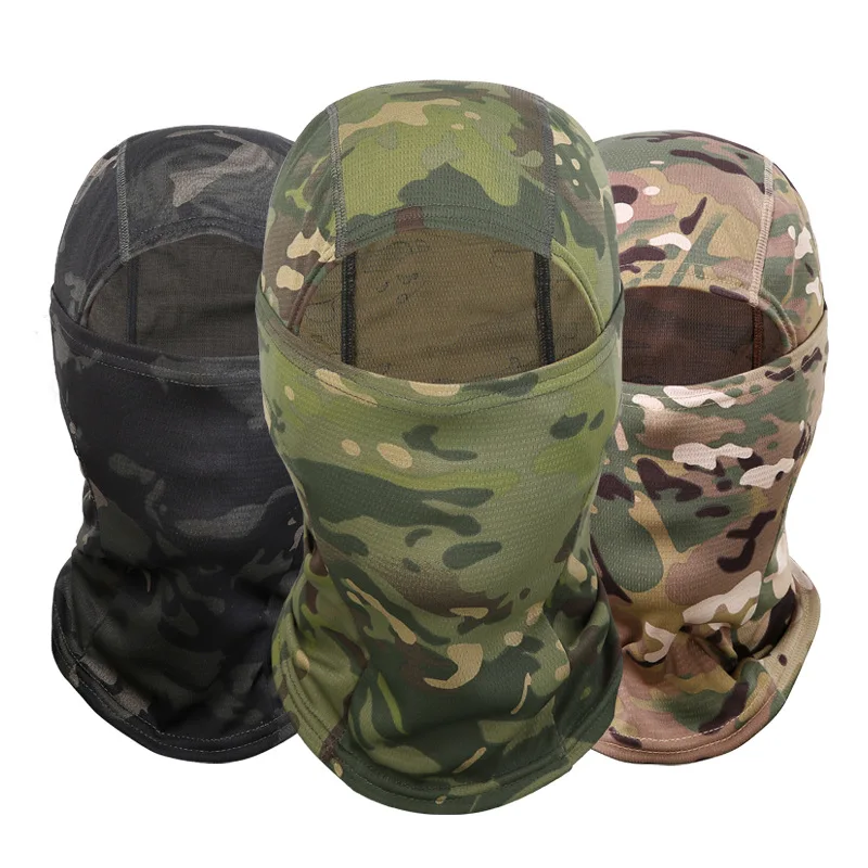 Tactical Camouflage Balaclava Full Face Mask CS Wargame Army Hunting Cycling Sports Helmet Liner Cap Military Multicam CP Scarf