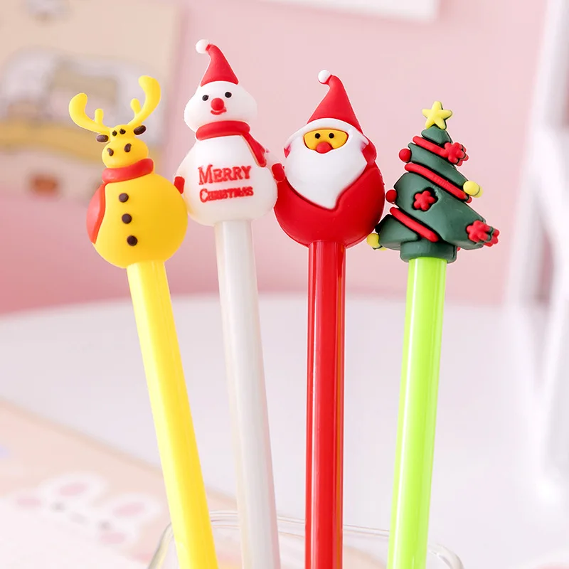 20Pcs/Lot Kawaii Christmas Gel Pen Cute Christmas Tree Reindeer Santa Gift Box 0.5mm Black Neutral Pens School Office Stationary