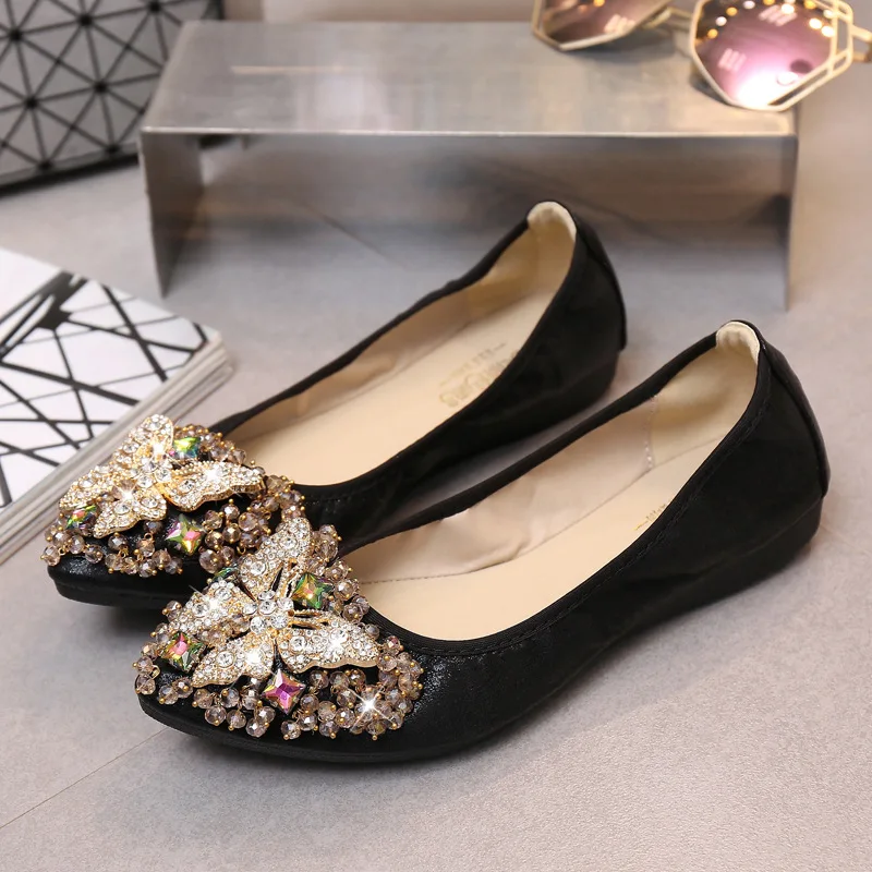 Plus Size 34-43 Women Shoes 2023 New Loafers Slip on Flat Shoes Woman Foldable Ballet Flats Ladies Shoes zapatos mujer WSH3502