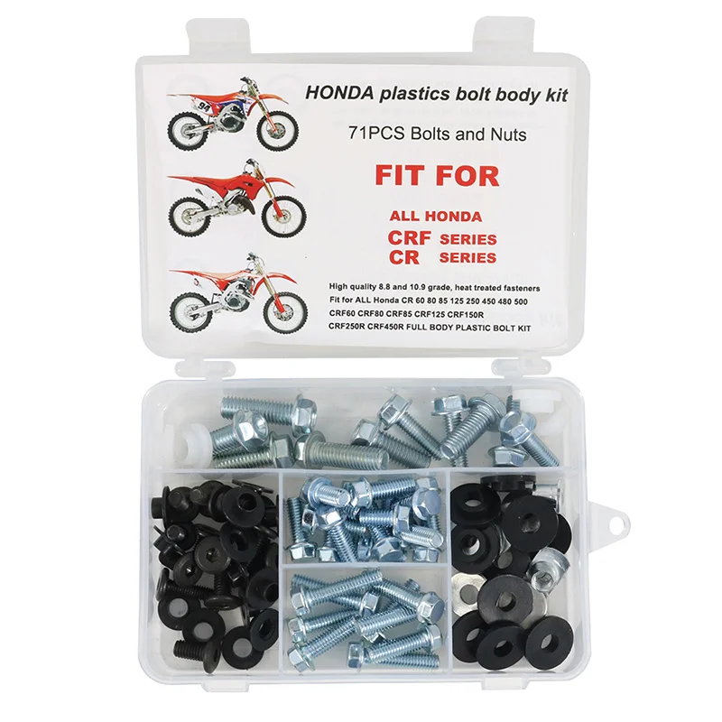 Fit for Honda CR 60 CR80 125 250 CRF150 CRF 250 CRF250R CRF450R CRF230L Plastics Fenders Body Engine Bolts Kit Plastic Bodywork