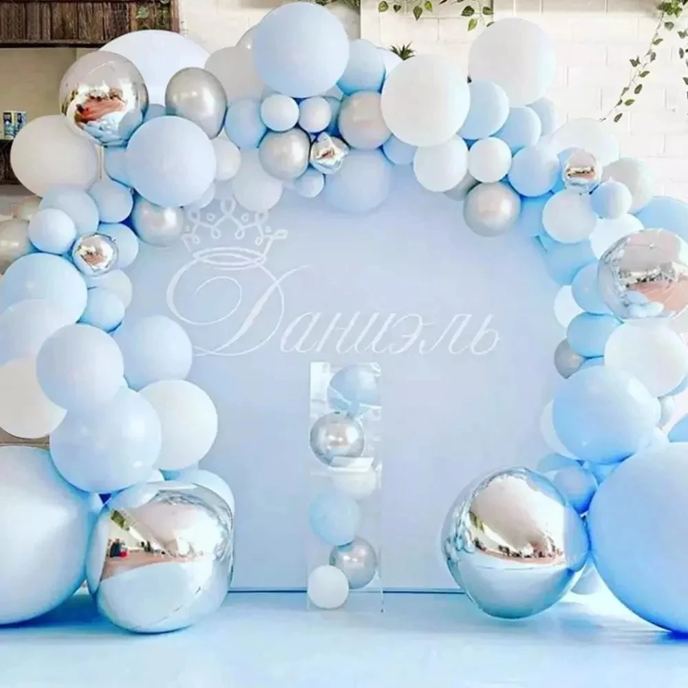 Kit de arco de guirnalda de globos de Metal azul, decoraciones para fiestas  de cumpleaños, bodas, Baby Shower, niños y niñas, globo de látex, fondo /  Artículos para fiestas, image size:1000x1000