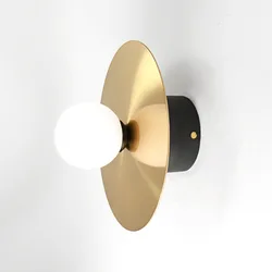 Modern Simple Indoor Wall Sconce Light Fixture Hallway Stairs Bedroom Home Lighting Luminaire Golden Glass Ball Lamp Round