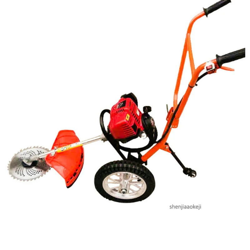 Desbrozadora manual de gasolina de cuatro tiempos, máquina de deshierbe multiuso de 37.7CC, 6500rpm, cortadora de césped doméstica, 1 ud.