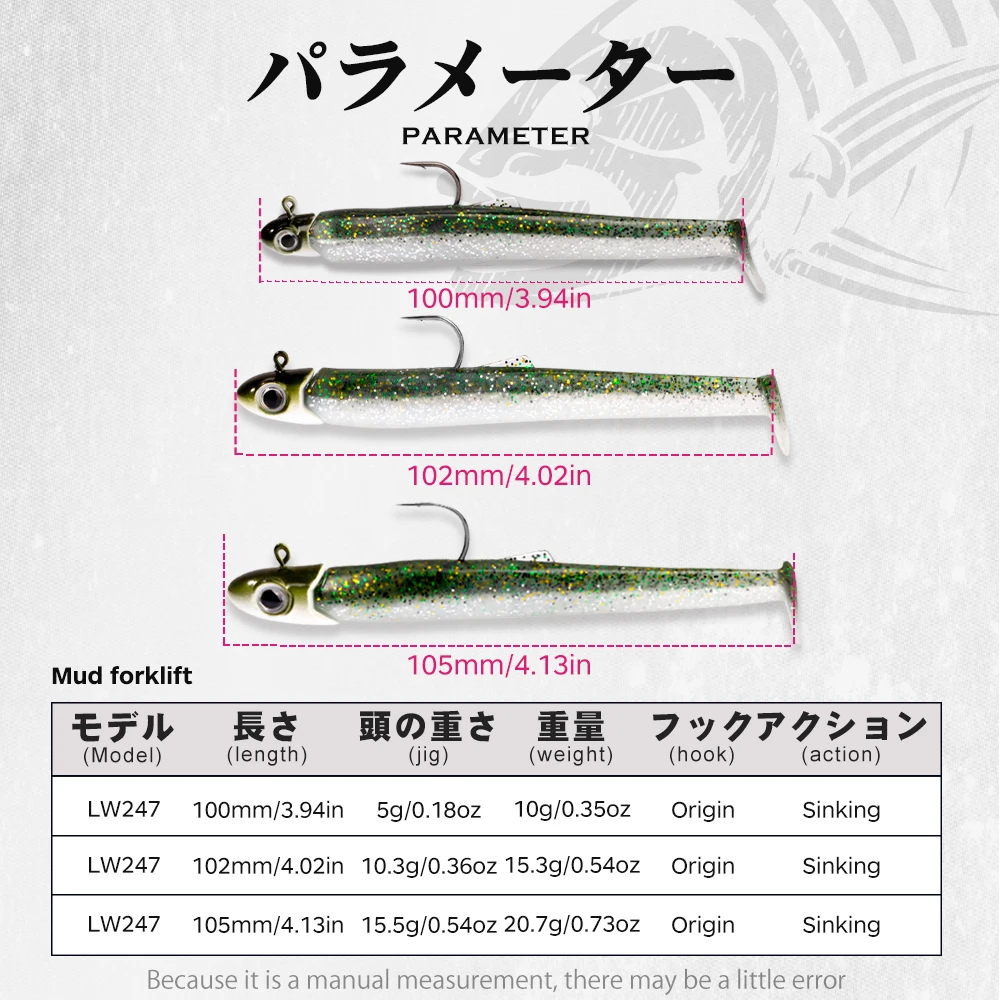 Hunthouse Official Store Fishing Soft Lure sinking 10g/15.3g/20.7g 100mm Jig Head Reflective Wobbler Crazy Eel for bass pike