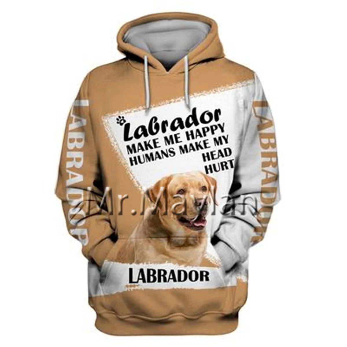 Unisex 3D Graphic Hoodies Sweatshirts Animals Dog Labrador Retriever Hoodie Men/Women Casual Streetwear Sweatshirt Pullover A899