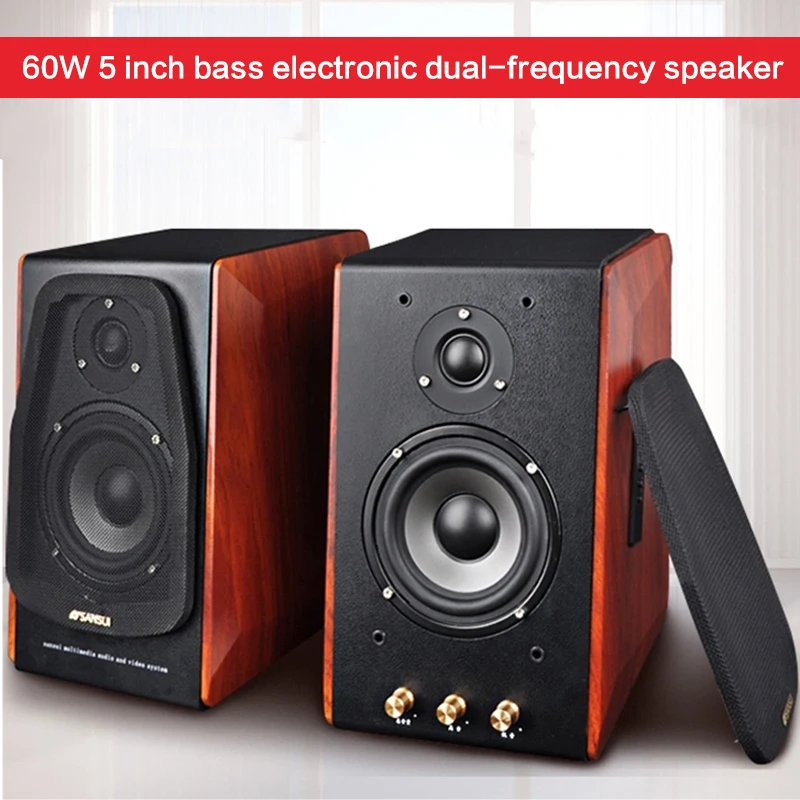 60W High-power Bluetooth Speaker Bookshelf Audio Fever Hifi Speaker Active Home TV Computer Speaker AUX U Disk Direct Reading