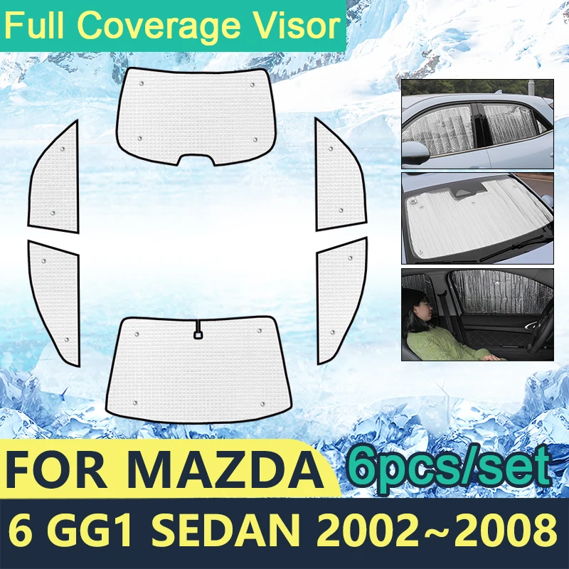 

Full Cover Sunshades For Mazda 6 GG1 Sedan 2002 2003 2004 2005 2006 2007 2008 Car Windshields Accessories Visor Sun Protection