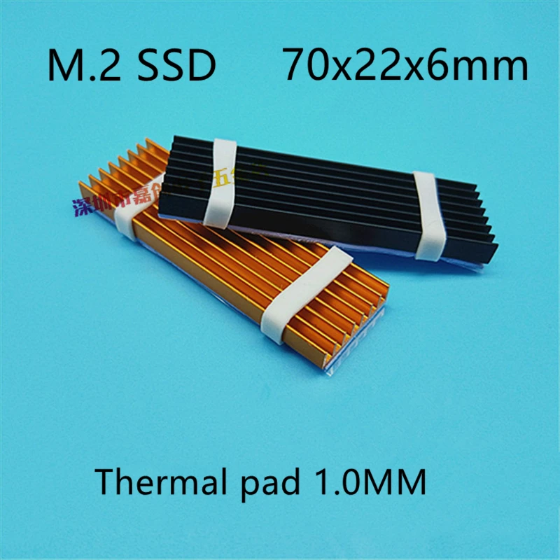 70x22x6MM M.2 SSD Hard disk Heat Sink With Thermal Pad SSD Aluminum Fin  Nvme 512