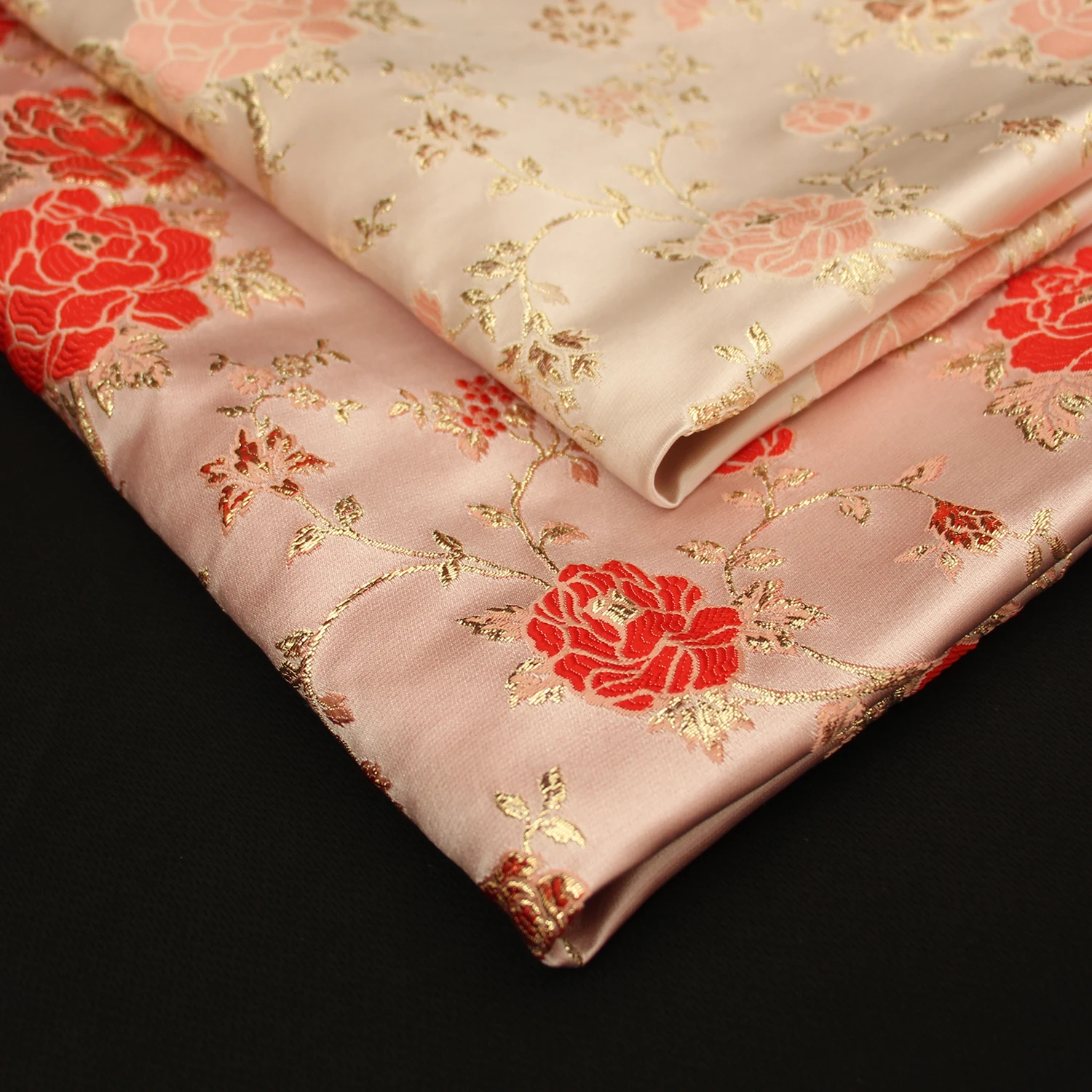 1yard Oriental Ethnic Brocade Jacquard 147cm wide Floral Woven Satin Fabric China Cheongsam Dress Bag Home Textile Kimono Cloth