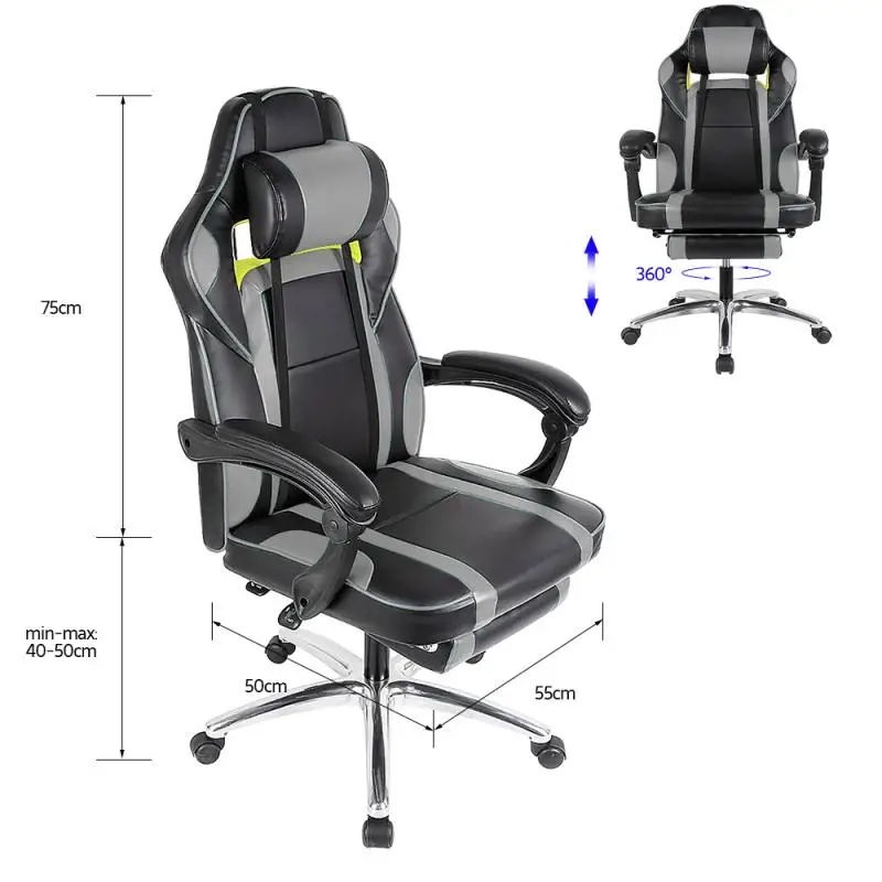 

360 Degree Rotation Office Chairs 175° Reclining Computer Chair Comfortable Executive Computer Seating Recliner Leather HOT